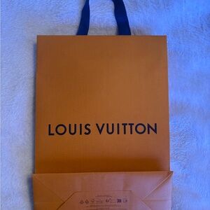Louis Vuitton Bold Orange Bag with Blue Handles